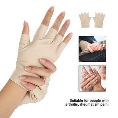 1 par Halvfinger Kompressionshandskar Beige
