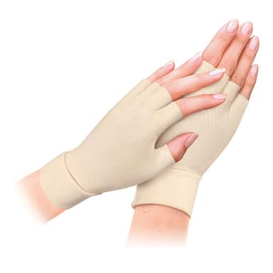 1 par Halvfinger Kompressionshandskar Beige
