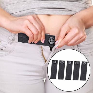 Elastisk midjeförlängare 83 mm 5-pack Svart