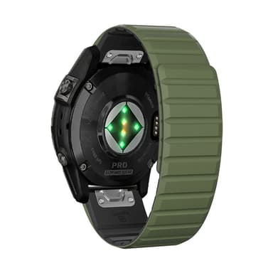Magnetiskt Klockband i Silikon för Garmin 22 mm gräs färg