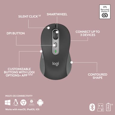 Logitech MK950 Slim Combo tangentbord med mus (grafit)