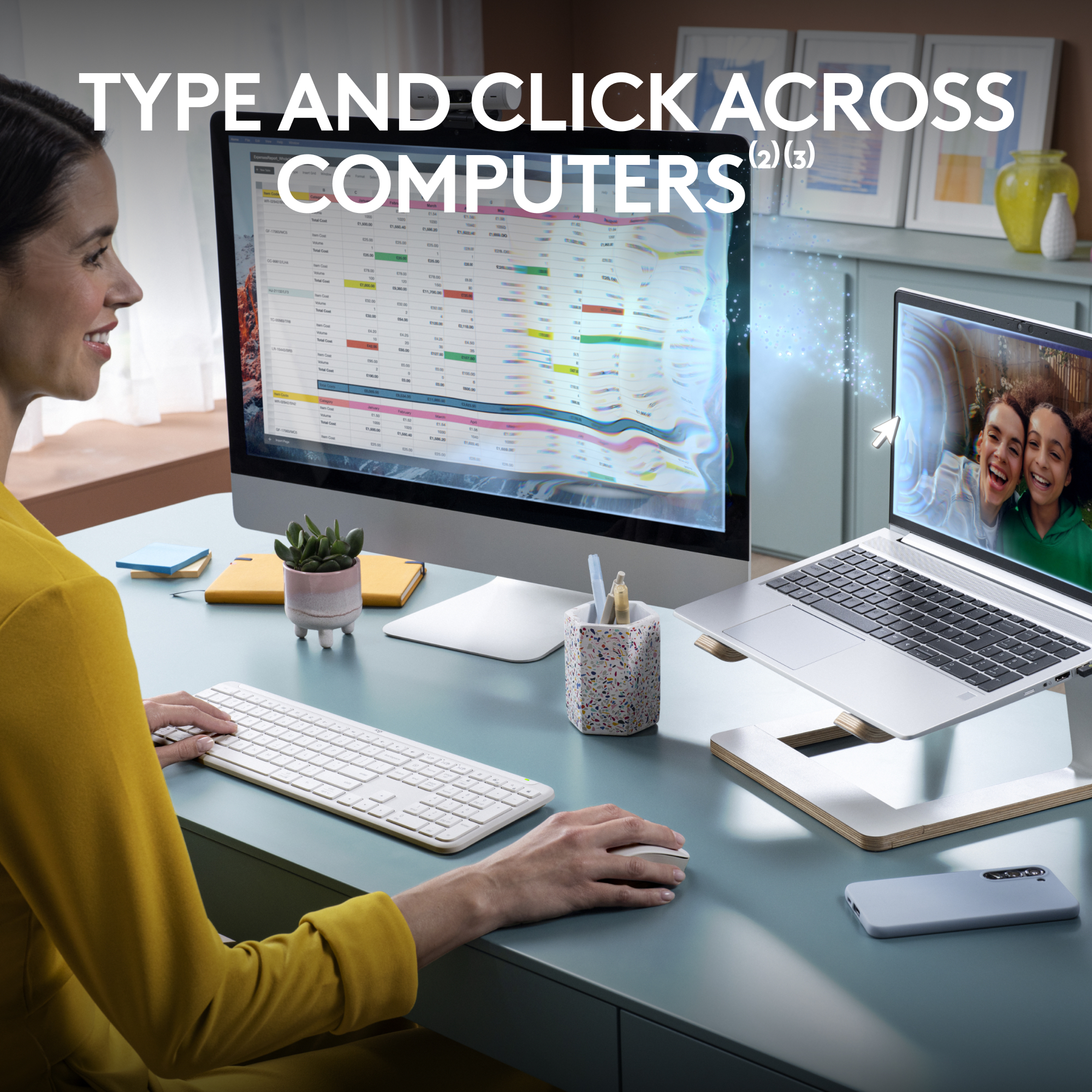 Logitech MK950 Slim Combo tangentbord med mus (vitt)