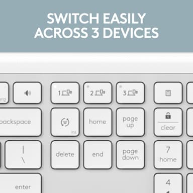 Logitech MK950 Slim Combo tangentbord med mus (vitt)