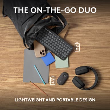 Logitech Pebble 2 K380S/M350S tangentbords- och muskombination (grafit)