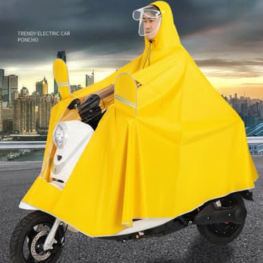 Regnponcho för cykel, moppe, skoter - Reflekterande kanter Mörkblå 7XL