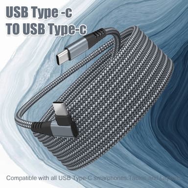 USB-C laddare med vinklad kontakt 60 W snabbladdning Grå 2 m