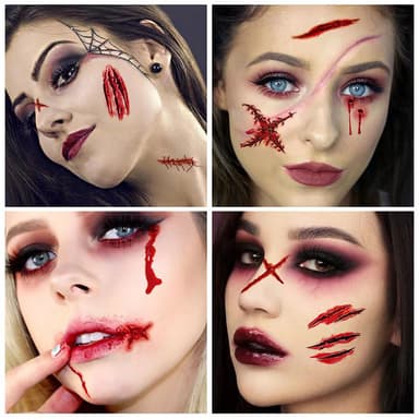 Temporära tatueringar för Halloween 10 ark Flerfärgad