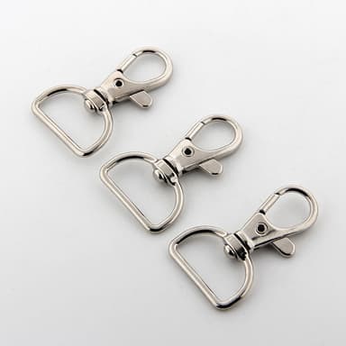 Vridbara Halvrunda Ringar med Karbinhake, 10 st Silver 2 cm