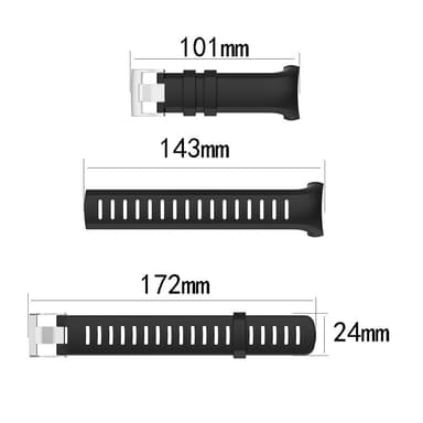 Silikonarmband för Suunto D6 Dive/D6i NOVO/D6i ZULU Svart