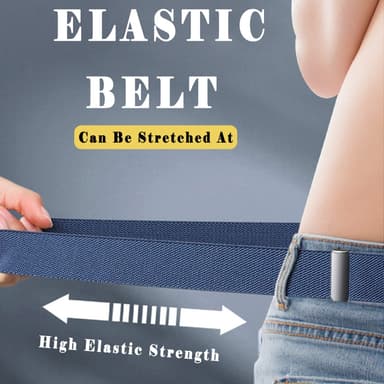 Spännlöst Elastiskt Bälte, Unisex Svart M