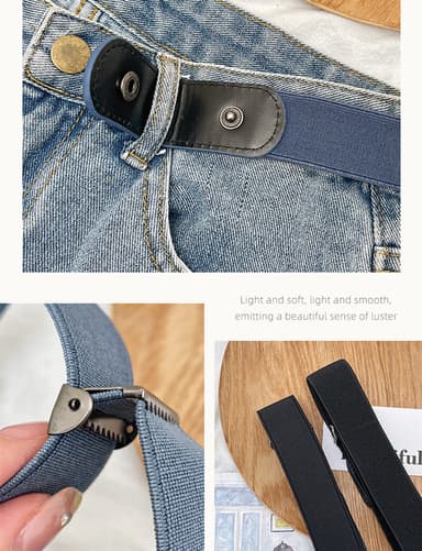 Spännlöst Elastiskt Bälte, Unisex Svart M
