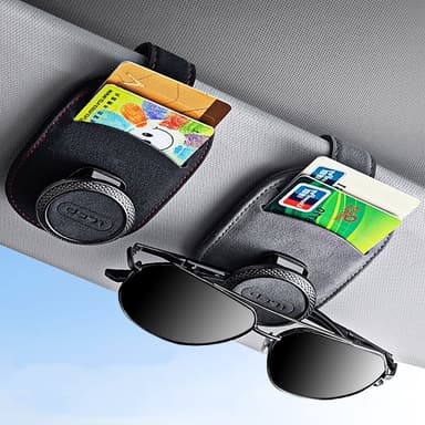Solglasögonhållare och Kortförvaring till Bilen Grå