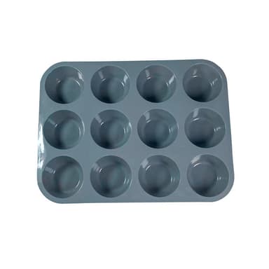 Silikonkakform -  Muffinsform med 12 koppar Grå