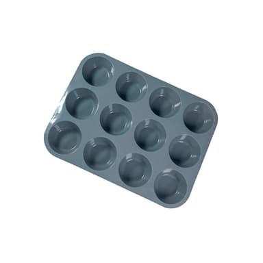 Silikonkakform -  Muffinsform med 12 koppar Grå