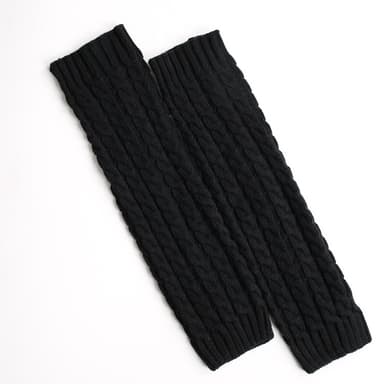 Varma Stickade Benvärmare 1 par Svart