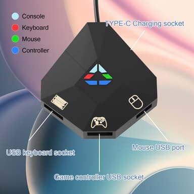 Mus/tangentbord Adapter Kompatibel med Nintendo Switch, PS4, Xbox One/