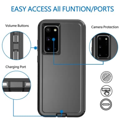 Telefonfodral droppsäkert, dammsäkert, vattentåligt Svart Samsung S9 P