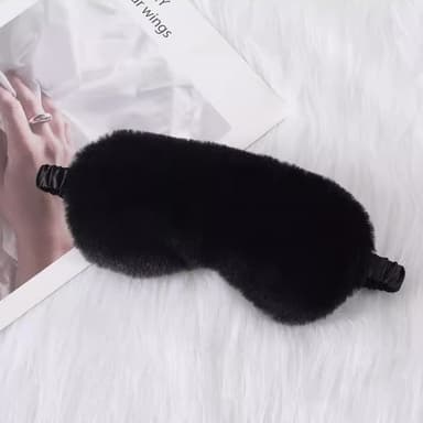 ögonmask sova/Sömnmask imitationssilke Svart