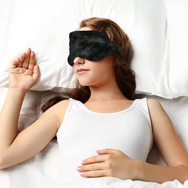 ögonmask sova/Sömnmask imitationssilke Svart