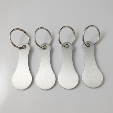 Nyckelringset i Metall till Kundvagnar (4-pack) Silver