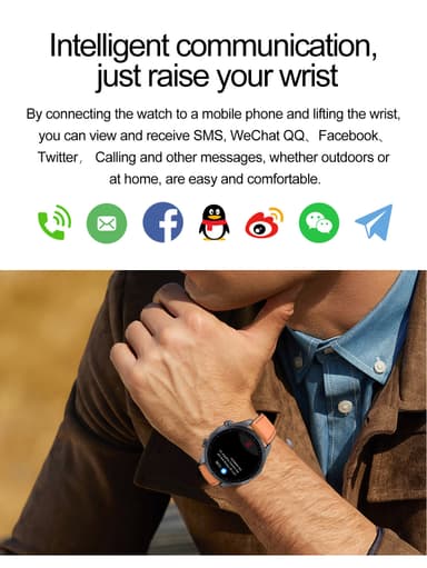 Smartklocka med Läderarmband Brun
