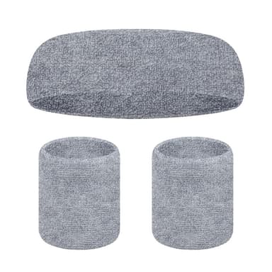 Svettband Set, 3 delar Grå