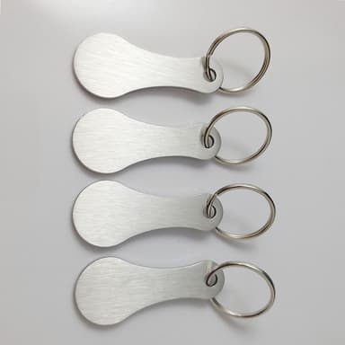 Nyckelringset i Metall till Kundvagnar (4-pack) Silver