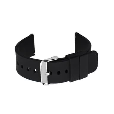 Universalt Klockarmband i Silikon Svart 24 mm