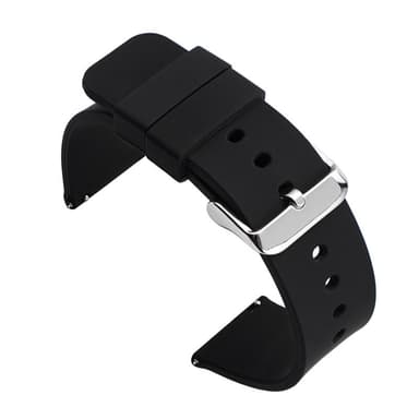 Universalt Klockarmband i Silikon Svart 24 mm