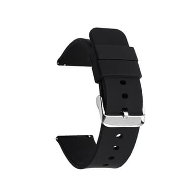 Universalt Klockarmband i Silikon Svart 24 mm