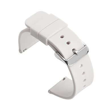 Universalt Klockarmband i Silikon Vit 19 mm