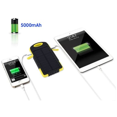 Powerbank 5000 mAh - vattentålig - gul