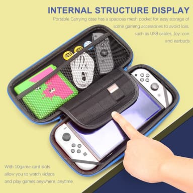Nintendo Switch OLED Kompatibelt Fodral med Tillbehör 9-delar Svart