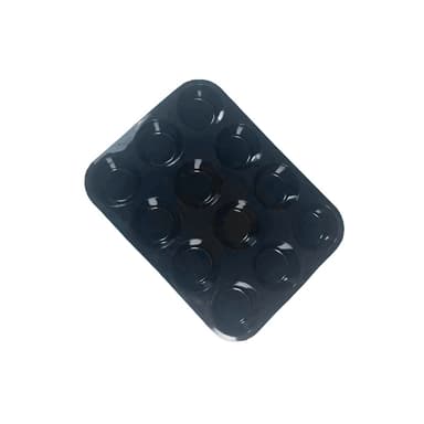 Silikonkakform -  Muffinsform med 12 koppar Svart