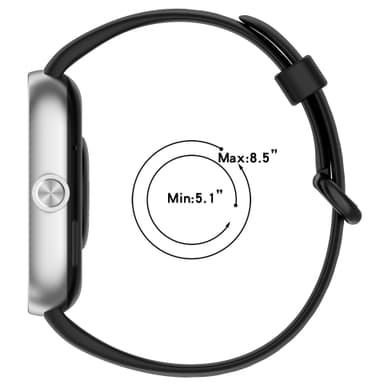 Silikonarmband för Redmi Watch 4, Xiaomi Band 8 Pro Svart