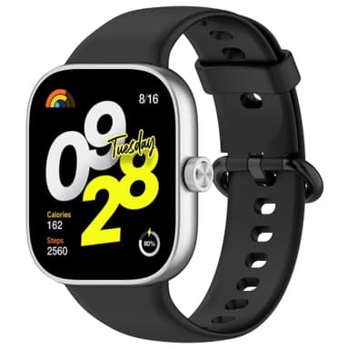 Silikonarmband för Redmi Watch 4, Xiaomi Band 8 Pro Svart