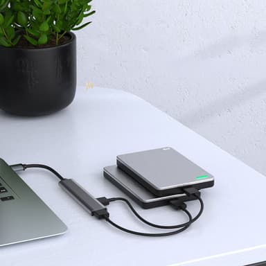 USB-C till USB 3.0 Hub med 4-portar Silvergrå