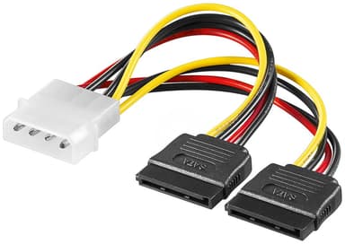 PC-strömkabel Y-formad, 5,25-kontakt till 2x SATA