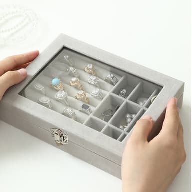 Transparent Smyckeskrin Grå