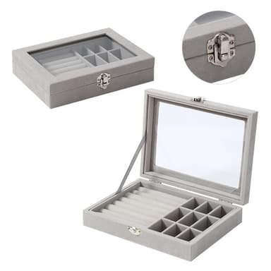 Transparent Smyckeskrin Grå