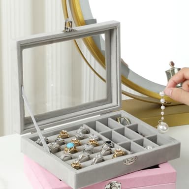 Transparent Smyckeskrin Grå