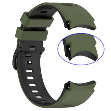 Tvåfärgad klockarmband för Samsung Galaxy Watch 4/5/6/6 Classic Grön