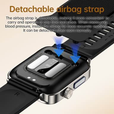 Smartwatch med blodsyre- och blodtrycksmätare Svart