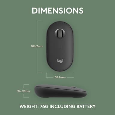 Logitech Pebble Mouse 2 M350s trådlös mus (Graphite)