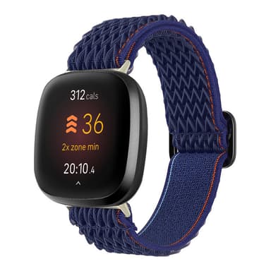 Nylon Klockarmband till Fitbit Versa 3/4 Mörkblå
