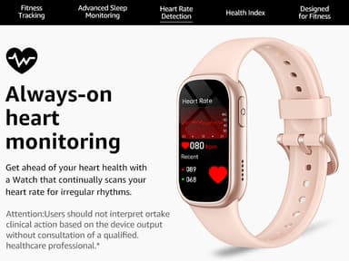 Smartwatch med Bluetooth och Hälsoövervakning Rosa