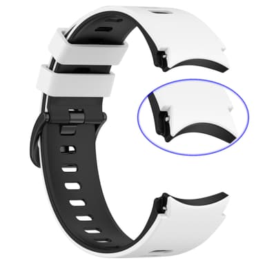 Tvåfärgad klockarmband för Samsung Galaxy Watch 4/5/6/6 Classic Vit