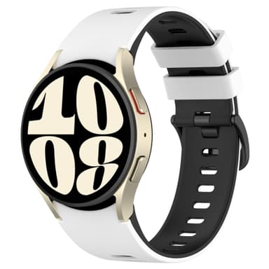 Tvåfärgad klockarmband för Samsung Galaxy Watch 4/5/6/6 Classic Vit