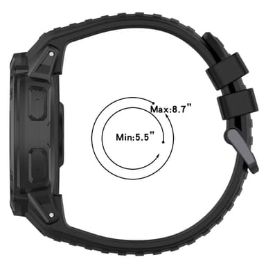 Silikon Klockarmbandsarmband för Garmin Instinct 2X Svart