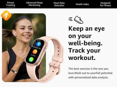 Smartwatch med Bluetooth och Hälsoövervakning Rosa